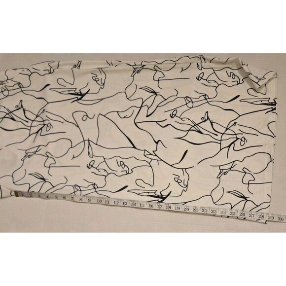 Jumpsuit Womens White Black Abstract Print Halter Sleeveless Wide Leg Medium Y2K - Picture 7 of 9